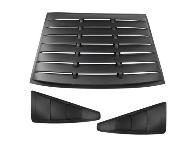 LV Style Rear and Quarter Window Louvers; Matte Black (05-14 Mustang Coupe)