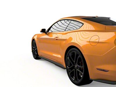 LV Style Side Skirt Splitters; Textured Black (18-23 Mustang GT, EcoBoost)