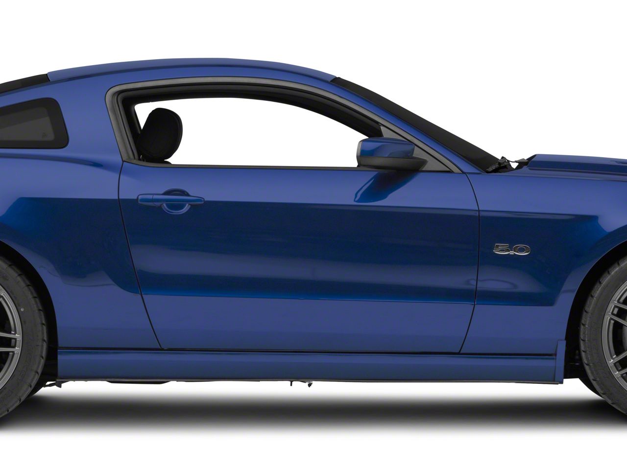 Mustang VZ Style Side Skirt Splitters; Textured Black (05-14