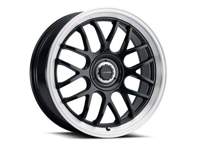 Vision Wheel Alpine Gloss Black with Brushed Lip Wheel; 17x8; 38mm Offset (05-09 Mustang GT, V6)