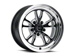 Vision Wheel Patriot Gloss Black Milled with Polished Lip Wheel; 17x8; 25mm Offset (05-09 Mustang GT, V6)