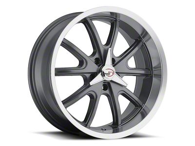 Vision Wheel Torque Gunmetal Machined Wheel; 18x8.5; 10mm Offset (05-09 Mustang GT, V6)