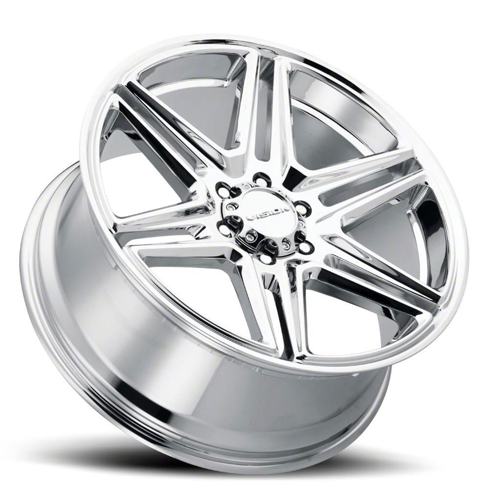 Vision Wheel Charger Wedge Chrome Wheel; 20x9; 15mm Offset