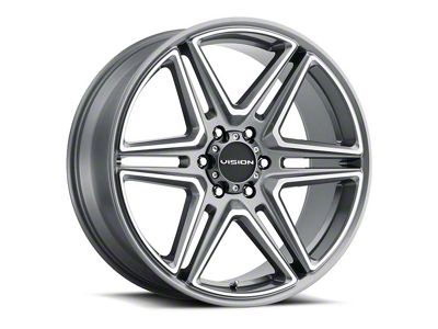 Vision Wheel Wedge Gunmetal Machined Wheel; 20x9; 15mm Offset (06-10 RWD Charger)