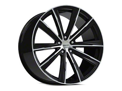 Vision Wheel Splinter Gloss Black Machined Wheel; Rear Only; 20x10.5 (10-15 Camaro)