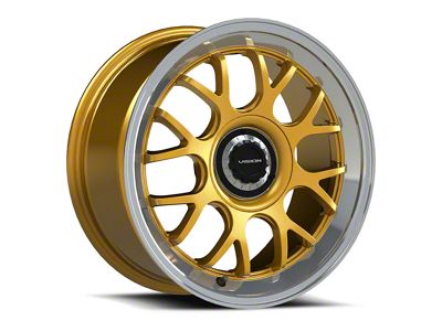 Vision Wheel Alpine Gold with Machined Lip Wheel; 17x8; 38mm Offset (10-14 Mustang GT w/o Performance Pack, V6)