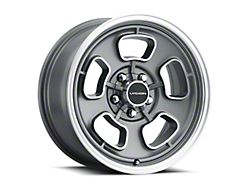 Vision Wheel Shift Satin Grey with Machined Face/Lip Wheel; 17x8; 19mm Offset (10-14 Mustang GT w/o Performance Pack, V6)
