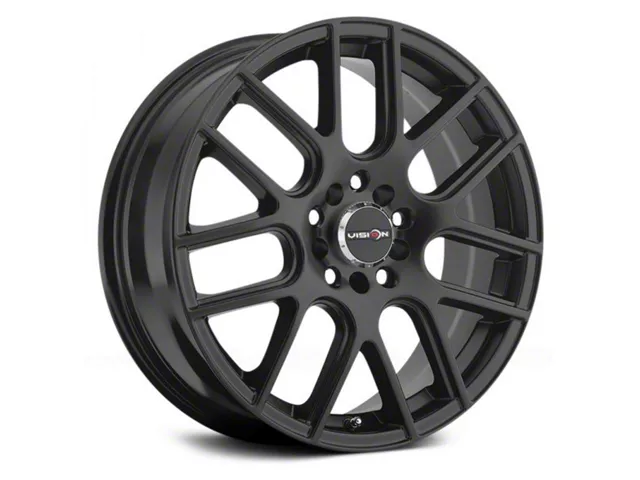 Vision Wheel Cross Matte Black Wheel; 18x8 (15-23 Mustang GT w/o Performance Pack, EcoBoost, V6)