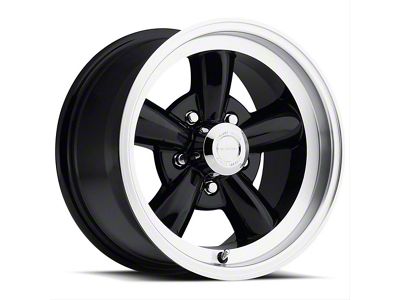 Vision Wheel Legend 5 Gloss Black Machined Wheel; 17x8 (94-98 Mustang)