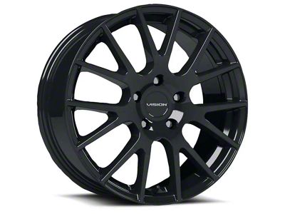 Vision Wheel Hellion Gloss Black Wheel; 17x7.5; 40mm Offset (99-04 Mustang)