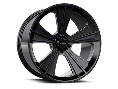 Vision Wheel Missle Gloss Black Milled Wheel; Rear Only; 20x11; 40mm Offset (16-24 Camaro)