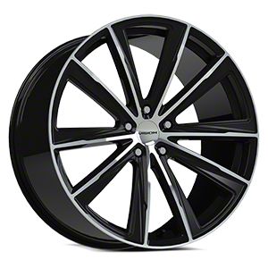 Vision Wheel Camaro Splinter Gloss Black Machined Face Wheel; Rear Only ...