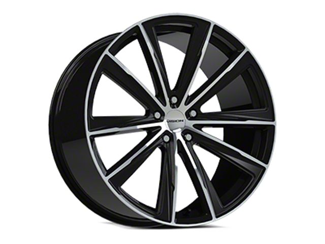 Vision Wheel Camaro Splinter Gloss Black Machined Face Wheel; Rear Only ...