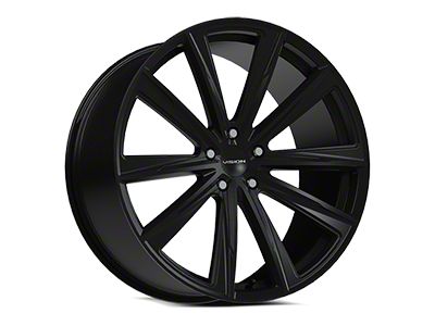 Vision Wheel Splinter Satin Black Wheel; 22x9 (16-24 Camaro)