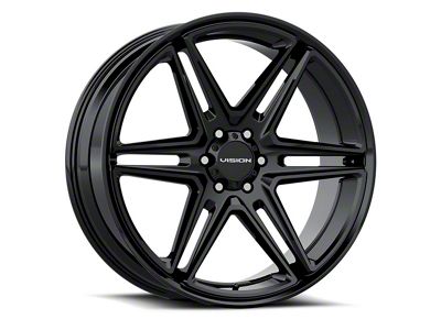 Vision Wheel Wedge Gloss Black Wheel; 20x9; 15mm Offset (08-23 RWD Challenger)
