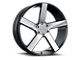 Vision Wheel Switchback Gloss Black Machined Wheel; 20x9 (08-23 RWD Challenger, Excluding Widebody)