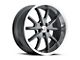 Vision Wheel Torque Gunmetal Machined Wheel; 18x8.5 (11-23 RWD Charger, Excluding Widebody)