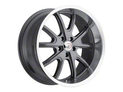 Vision Wheel Torque Gunmetal Machined Wheel; 18x9.5 (11-23 RWD Charger, Excluding Widebody)