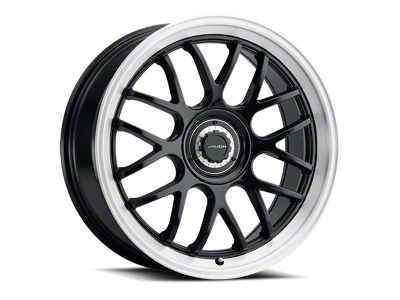Vision Wheel Alpine Gloss Black with Brushed Lip Wheel; 18x8.5 (21-24 Mustang Mach-E, Excluding GT)