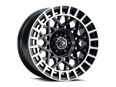 Vision Wheel Savage Gloss Black with Machined Lip Wheel; 18x8; 40mm Offset (21-25 Mustang Mach-E, Excluding GT)