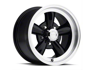Vision Wheel Legend 5 Gloss Black Machined Wheel; 17x9; 0mm Offset (99-04 Mustang)