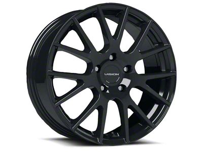 Vision Wheel Hellion Gloss Black Wheel; 17x7.5 (94-98 Mustang)
