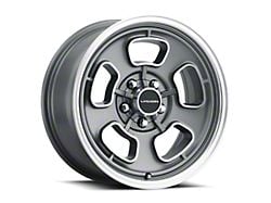 Vision Wheel Shift Satin Grey with Machined Face/Lip Wheel; 17x8; 19mm Offset (94-98 Mustang)
