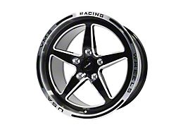 VMS Racing V-Star Gloss Black Milled with Polished Lip Wheel; Rear Only; 17x10; 54mm Offset (05-09 Mustang)