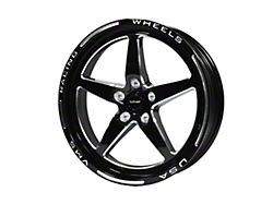 VMS Racing V-Star Gloss Black Milled Wheel; Front Only; 18x5; -25mm Offset (10-15 Camaro, Excluding Z/28)