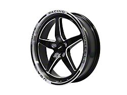 VMS Racing V-Star Gloss Black Milled with Polished Lip Wheel; Front Only; 18x5; -30mm Offset (08-20 RWD Challenger)