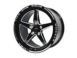 VMS Racing V-Star Gloss Black Milled Wheel; Rear Only; 17x10; 30mm Offset (08-23 RWD Challenger)