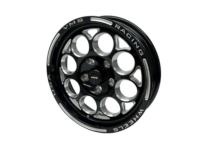 Vms Racing Modulo Wheels VMS Racing Mustang Modulo Gloss Black Milled Wheel; Front Only; 15x3.5 ...