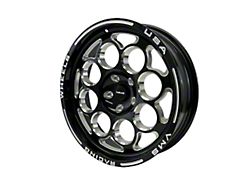VMS Racing Modulo Gloss Black Milled Wheel; Front Only; 18x5; -12mm Offset (24-26 Mustang GT w/o Performance Pack, EcoBoost)