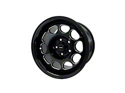 VMS Racing Phone Dial Gloss Black Milled Wheel; Rear Only; 15x10; 20mm Offset (79-93 Mustang w/ 5-Lug Conversion)