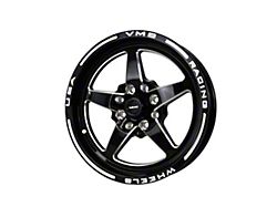VMS Racing V-Star Gloss Black Milled Wheel; Front Only; 15x3.5; -13mm Offset (79-93 Mustang, Excluding Cobra)