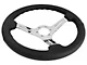 Volante S6 Sport Steering Wheel Kit with Blue Oval Emblem; Chrome Center (84-04 Mustang)