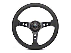 Volante S6 Sport Steering Wheel Kit with Pony Emblem; Black Center (84-04 Mustang)