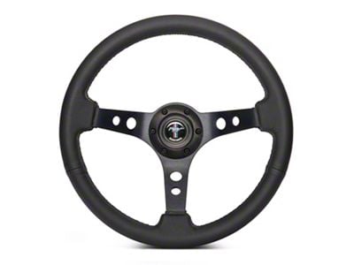 Volante S6 Sport Steering Wheel Kit with Pony Emblem; Black Center (84-04 Mustang)