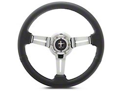 Volante S6 Sport Steering Wheel Kit with Pony Emblem; Chrome Center (84-04 Mustang)