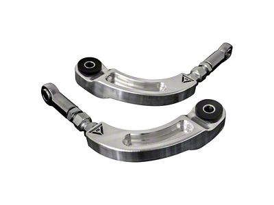 VooDoo13 Adjustable Rear Camber Arms; Hard Clear/Gunmetal Gray (15-25 Mustang, Excluding GT350 & GT500)