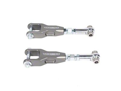VooDoo13 Adjustable Rear Toe Arms; Hard Clear/Gunmetal Gray (15-25 Mustang, Excluding GT350 & GT500)