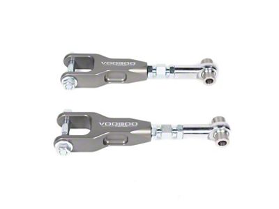 VooDoo13 Adjustable Rear Toe Arms; Hard Clear/Gunmetal Gray (15-24 Mustang, Excluding GT350 & GT500)