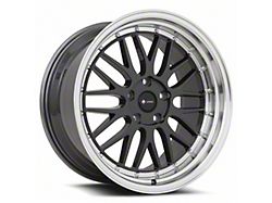 Vors VR8 Hyper Black with Machined Lip Wheel; 19x9.5; 35mm Offset (10-14 Mustang)