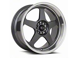 Vors SP1 Hyper Black Machine Lip Wheel; 18x9; 35mm Offset (99-04 Mustang)