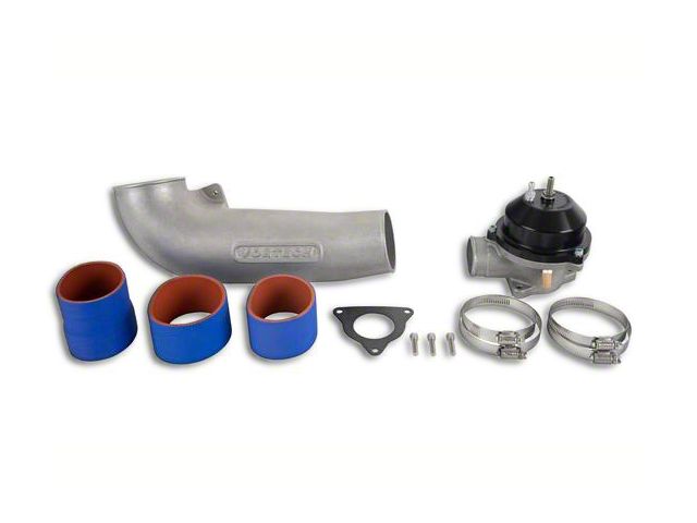 Vortech Discharge Tube Assembly with Maxflow Race Bypass Valve; Polished Finish (86-93 5.0L Mustang)