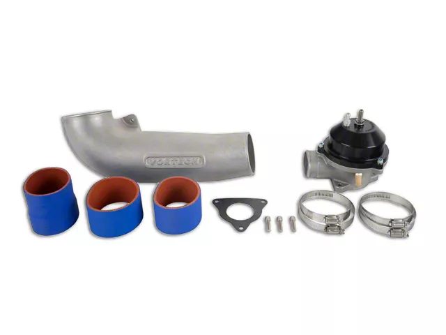 Vortech Discharge Tube Assembly with Maxflow Race Bypass Valve; Satin Finish (86-93 5.0L Mustang)