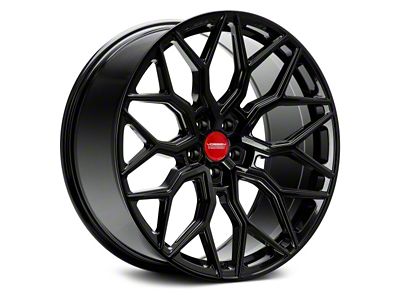 Vossen HF2 Gloss Black Wheel; Front Only; 19x8.5; 30mm Offset (20-25 Corvette C8, Excluding Z06)