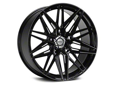 Vossen HF7 Gloss Black Wheel; Rear Only; 21x12; 52mm Offset (20-25 Corvette C8, Excluding Z06)