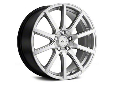 Voxx Este Bright Silver Wheel; 18x8; 45mm Offset (21-25 Mustang Mach-E)