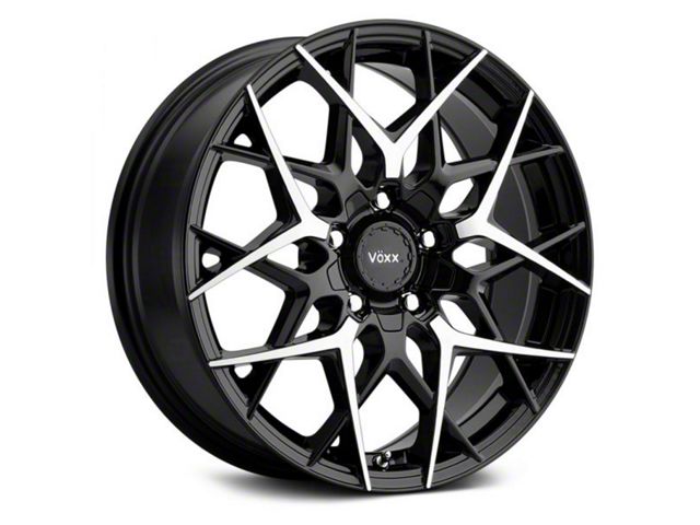 Voxx Paso Gloss Black Machined Wheel; 18x8 (21-24 Mustang Mach-E)